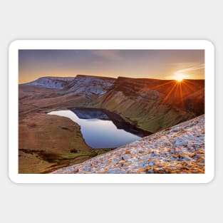 Llyn y Fan Fach with Picws Du and Fan Brycheiniog Sticker